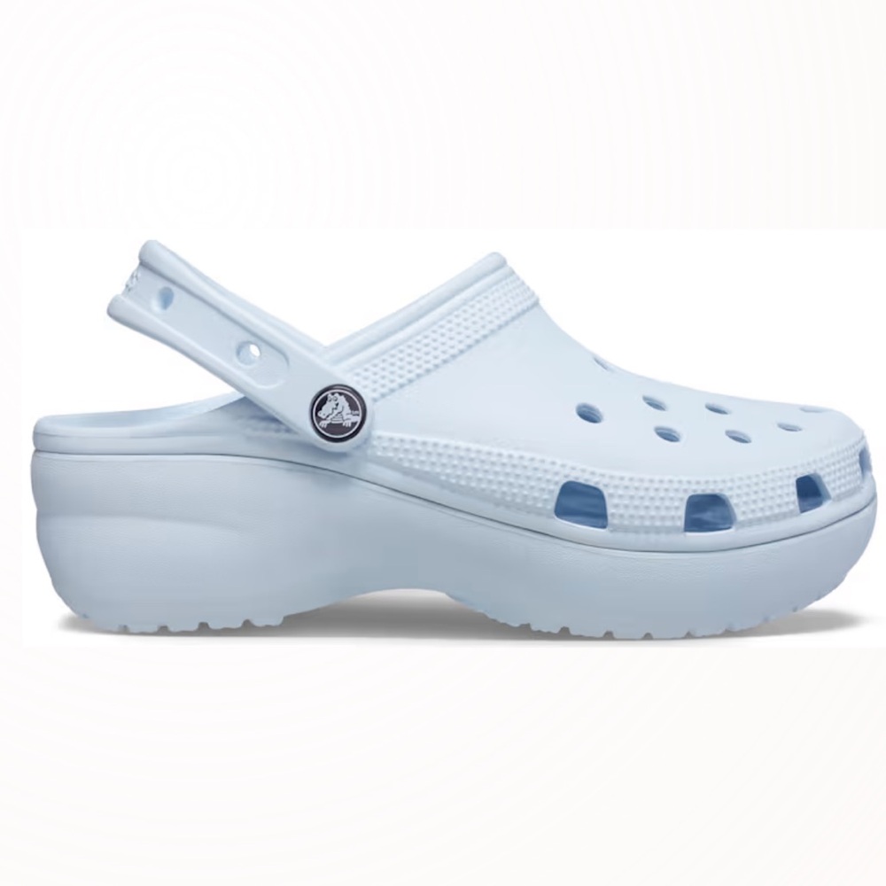 CROCS Women's Classic Platform Clogs Mineral Blue Like New Size 10